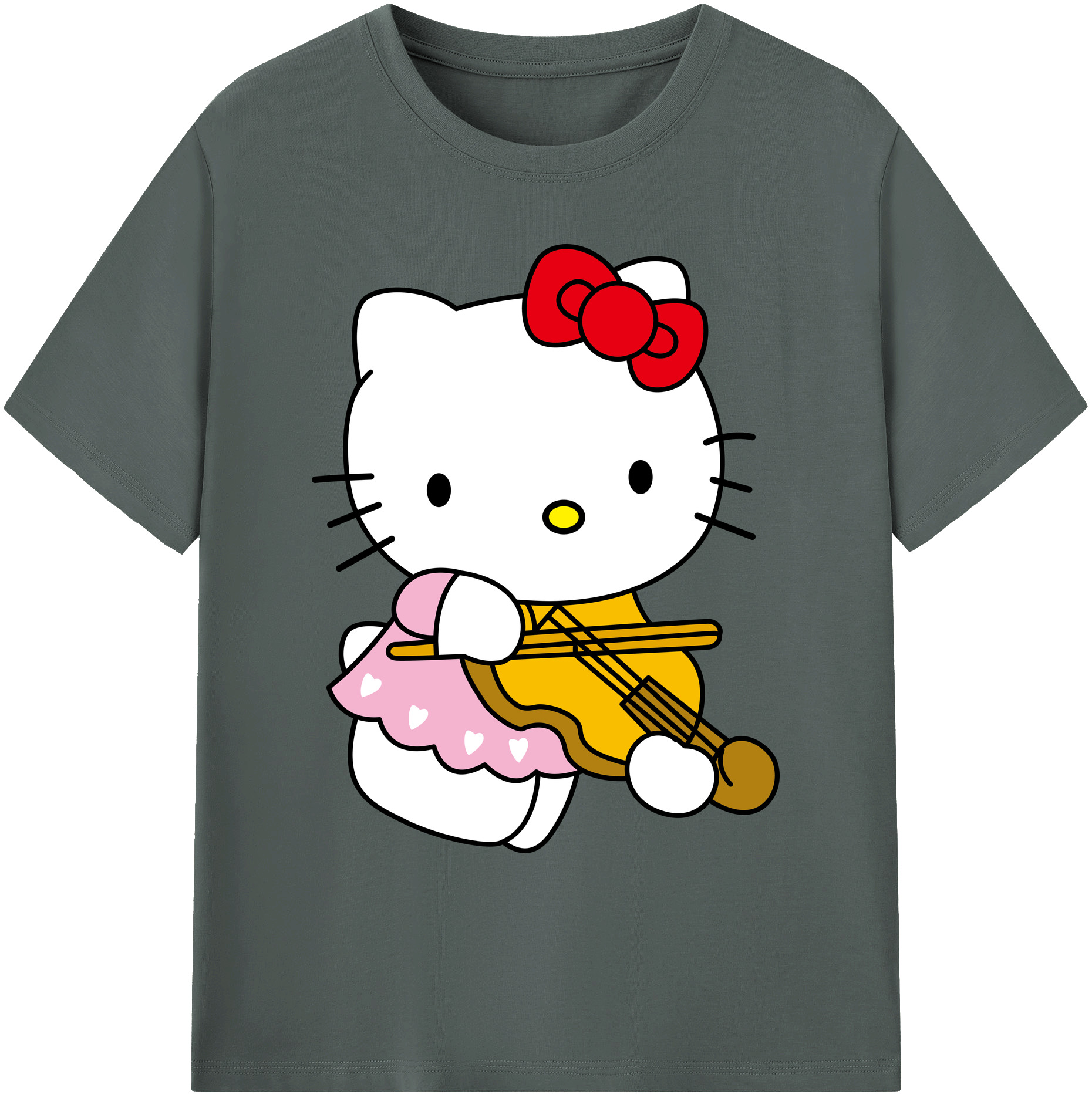 （画像用） Hello Kitty ハローキティ 綿100％ メンズ半袖Tシャツ｜肌触りやわらか＆通気性